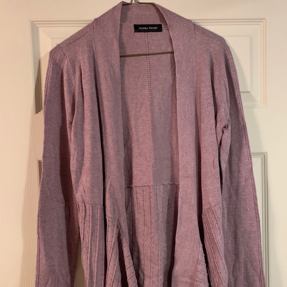 Ivanka Trump Cardigan Open Drape-Front dusty Pink - Picture 5 of 14